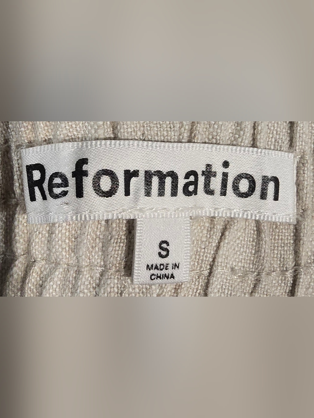 Reformation Mila Linen Shorts In Oatmeal Size Small - Picture 4 of 5